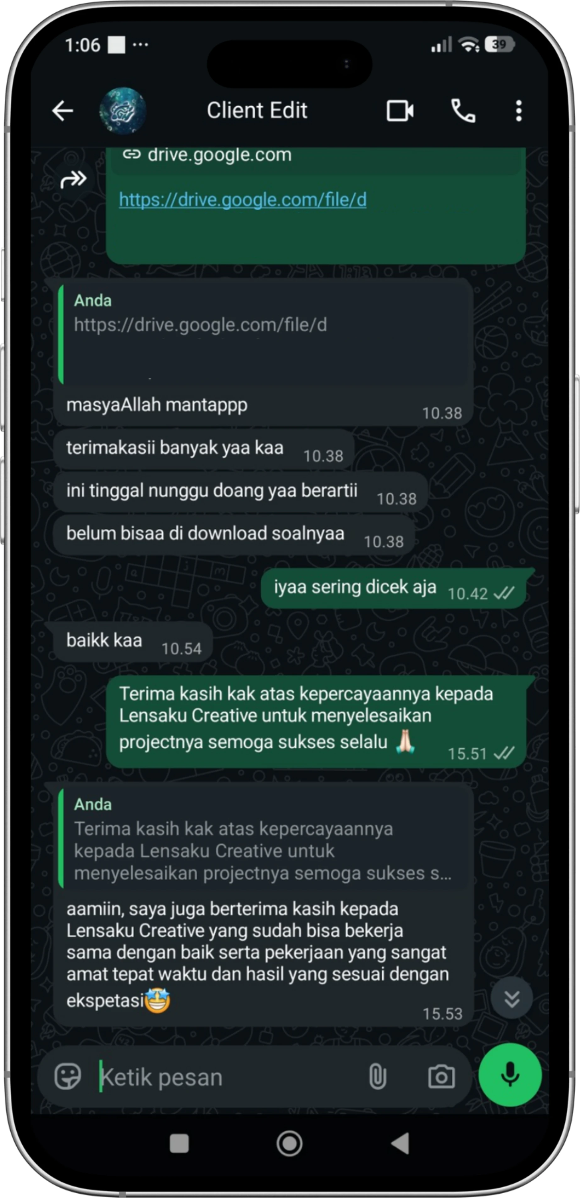 Testimoni klien jasa editing video profil LENSAKU CREATIVE